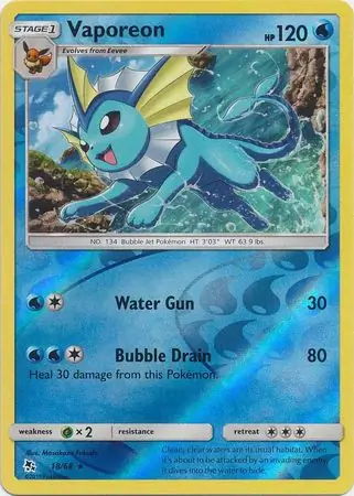 18/68 Vaporeon HIF Rare Holo Reverse Holo