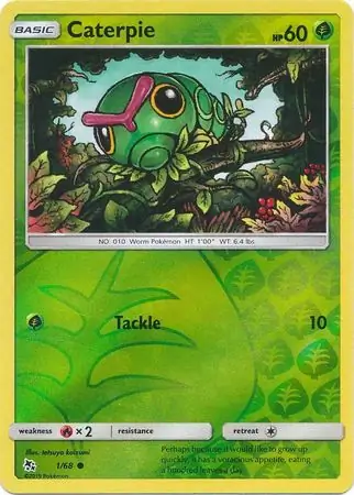 Caterpie Hidden Fates 1/68 Common Reverse Holo