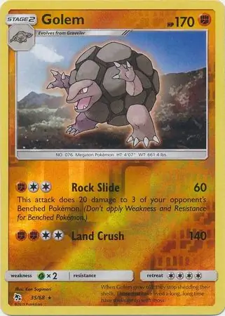Golem Hidden Fates 35/68 Rare Reverse Holo