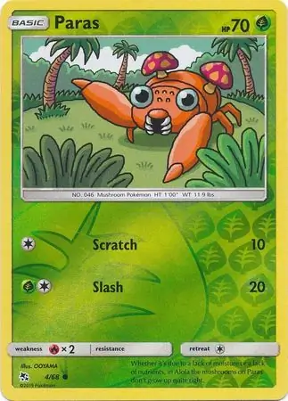 Paras Hidden Fates 4/68 Common Reverse Holo