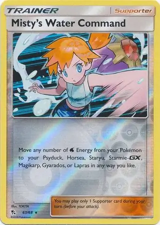 Misty's Water Command Hidden Fates 63/68 Rare Holo Reverse Holo