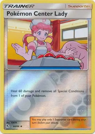 Pokémon Center Lady Hidden Fates 64/68 Uncommon Reverse Holo