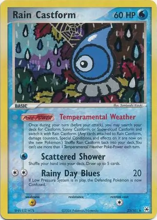 23/101 Rain Castform HL Rare Reverse Holo