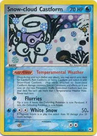 25/101 Snow-cloud Castform HL Rare Reverse Holo