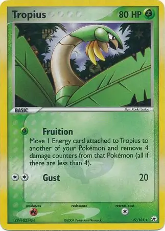 27/101 Tropius HL Rare Reverse Holo