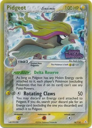 Pidgeot δ Holon Phantoms 14/110 Rare Holo Reverse Holo