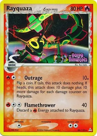 Rayquaza δ Holon Phantoms 26/110 Rare Reverse Holo
