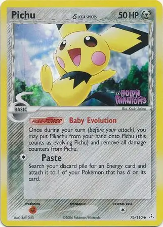 Pichu δ Holon Phantoms 76/110 Common Reverse Holo