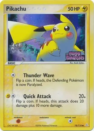 Pikachu Holon Phantoms 78/110 Common Reverse Holo