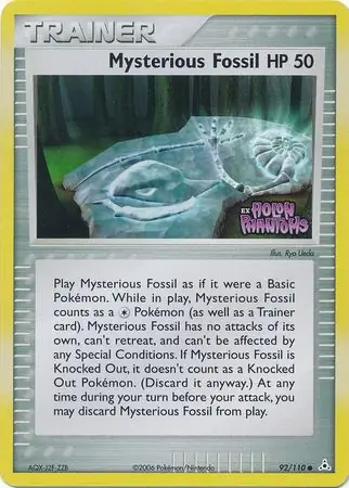 92/110 Mysterious Fossil HP Common Reverse Holo