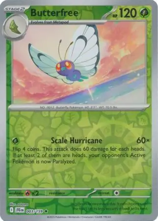 Butterfree Journey Together 003/159 Rare Reverse Holo