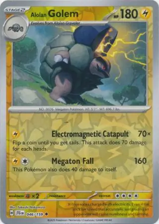 Alolan Golem Journey Together 046/159 Uncommon Reverse Holo