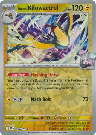 Iono's Kilowattrel Journey Together 055/159 Rare Reverse Holo