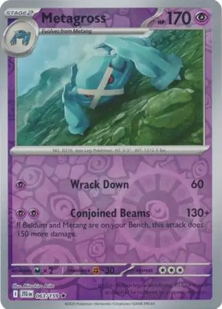 Metagross Journey Together 063/159 Rare Reverse Holo
