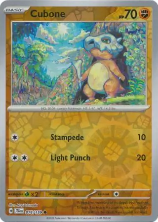 Cubone Journey Together 076/159 Common Reverse Holo