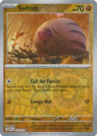 Swinub Journey Together 077/159 Common Reverse Holo