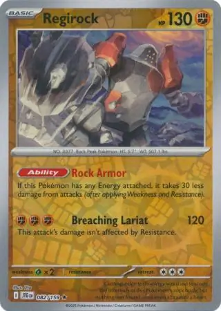 Regirock Journey Together 082/159 Rare Reverse Holo