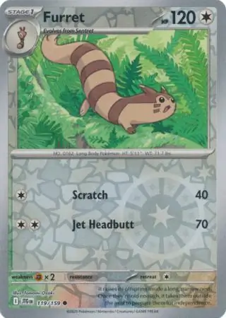 Furret Journey Together 119/159 Common Reverse Holo