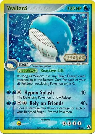 14/92 Wailord LM Rare Holo Reverse Holo