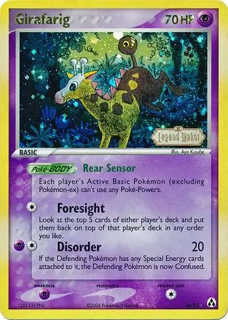 16/92 Girafarig LM Rare Reverse Holo