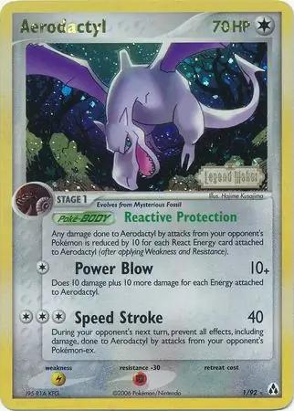 1/92 Aerodactyl LM Rare Holo Reverse Holo