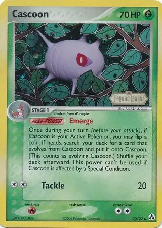 Cascoon 30/92 3 EX LEGEND MAKER UNCOMMON REVERSE HOLO PTCG