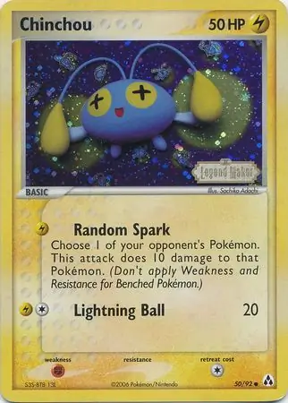 50/92 Chinchou LM Common Reverse Holo