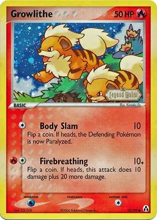 55/92 Growlithe LM Common Reverse Holo