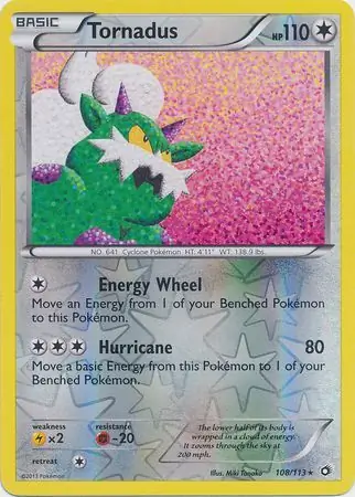 108/113 Tornadus LTR Rare Holo Reverse Holo