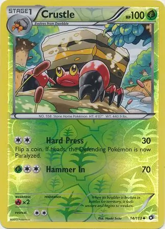 14/113 Crustle LTR Uncommon Reverse Holo