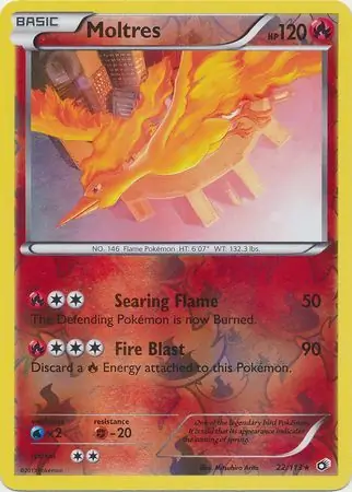 22/113 Moltres LTR Rare Holo Reverse Holo