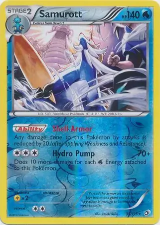 39/113 Samurott LTR Rare Holo Reverse Holo