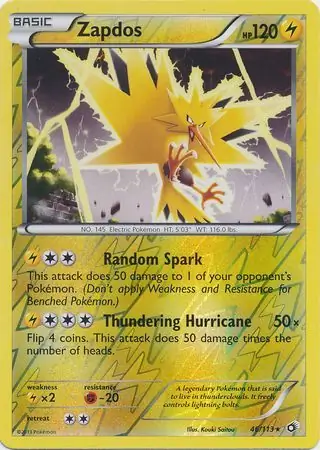 46/113 Zapdos LTR Rare Holo Reverse Holo