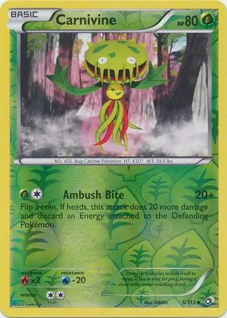 5/113 Carnivine LTR Uncommon Reverse Holo