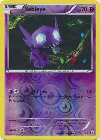 61/113 Sableye LTR Uncommon Reverse Holo