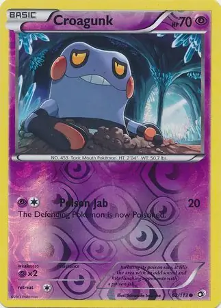 62/113 Croagunk LTR Common Reverse Holo