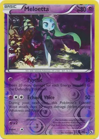 78/113 Meloetta LTR Rare Holo Reverse Holo