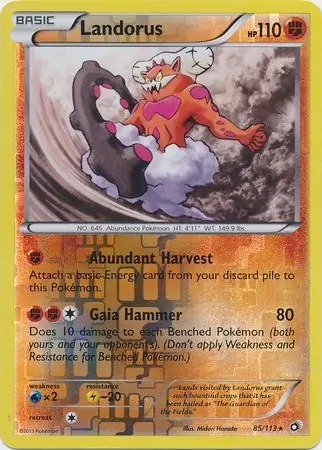 85/113 Landorus LTR Rare Holo Reverse Holo