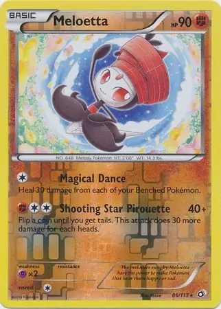 86/113 Meloetta LTR Rare Reverse Holo