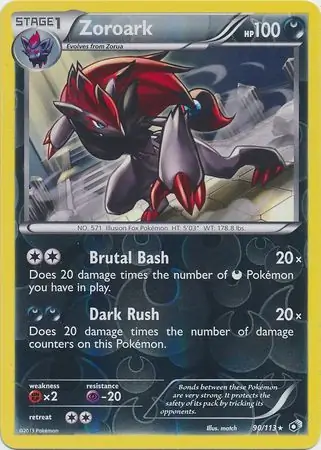 90/113 Zoroark LTR Rare Holo Reverse Holo
