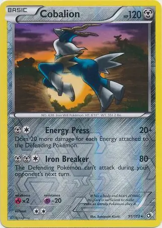 91/113 Cobalion LTR Rare Holo Reverse Holo