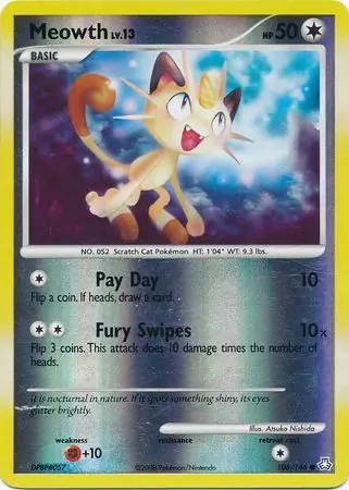 106/146 Meowth LA Common Reverse Holo