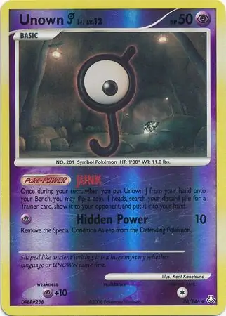 76/146 Unown J LA Uncommon Reverse Holo