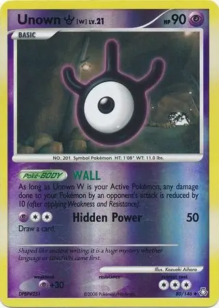 80/146 Unown W LA Uncommon Reverse Holo