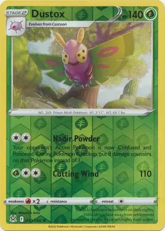 010/196 Dustox LOR Rare Reverse Holo
