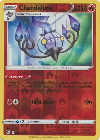 026/196 Chandelure LOR Rare Holo Reverse Holo