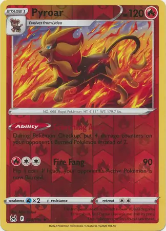 029/196 Pyroar LOR Rare Holo Reverse Holo