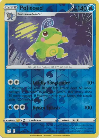 032/196 Politoed LOR Rare Reverse Holo