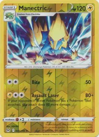 055/196 Manectric LOR Rare Reverse Holo