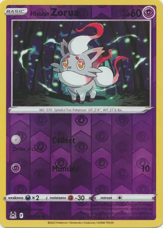 075/196 Hisuian Zorua LOR Common Reverse Holo